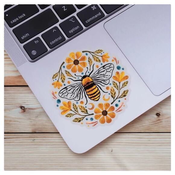 Big Moods Flowers And Bee Clear Sticker - Picture 4 of 5